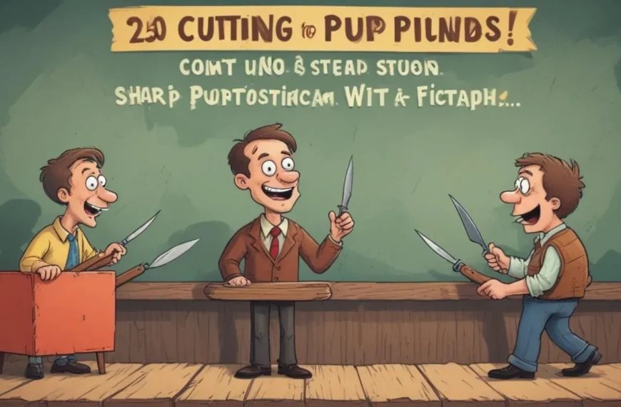 250 Cutting Puns for Sharp Witticisms